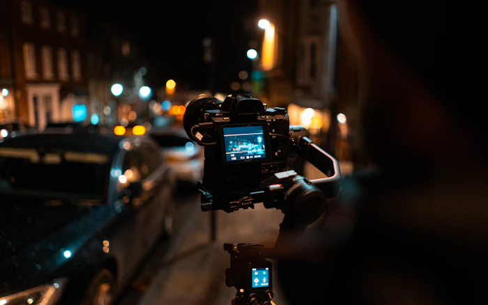 Photographing a city street at night