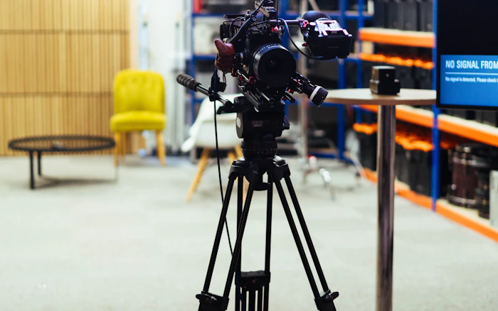 Video production camera in a studio